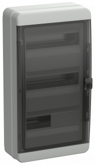 TEKFOR Корпус пластиковый КМПн-36 IP65 черная прозрачная дверь IEK, TF5-KP72-N-36-65-K03-K02