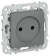IEK FLITE Розетка без заземления без защитных шторок безвинтовое крепление 10А РС01-1-ФлМА мокрый асфальт IEK, FI-R10-10-1-K80