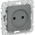 FLITE Розетка без заземления без защитных шторок безвинтовое крепление 10А РС01-1-ФлМА мокрый асфальт IEK, FI-R10-10-1-K80