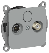 FLITE Розетка 2-местная TV+SAT экранированная проходная РТВс-2-1-2-ФлС серый IEK, FI-AF23-P-K03
