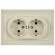 IEK BRITE Розетка 2-местная с заземлением без защитных шторок 16А в сборе РС12-3-БрКр бежевый , BR-R21-16-K10-F