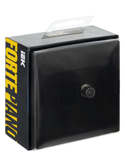 IEK FORTE&PIANO Розетка двойная TV+RJ45 кат.6 FP137 черный , FP-AK20-2-K02