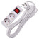 IEK UMA Удлинитель У02К 2 места 2P+PE 5м 3х1мм2 10А белый IEK, UM-YP10-10-02-05-ZK-K01