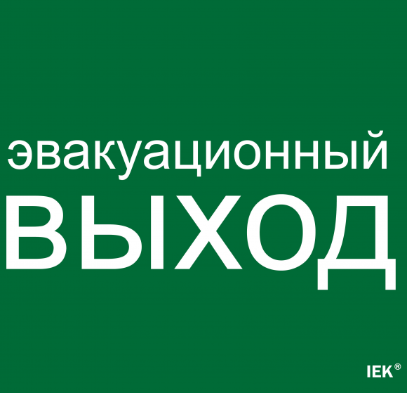 IEK Этикетка самоклеящаяся 310х280мм "Эвакуационный выход" IEK, LPC10-1-31-28-EVV