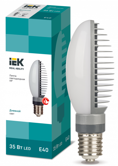 IEK Лампа светодиодная HP 35Вт 120град 230В 5000К E40 поворотный цоколь IEK, LLE-HPR-035-230-50-E40