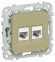 IEK FLITE Розетка 2-местная компьютерная RJ45 категория 5Е UTP РК5е-2-0-ФлО оливковый IEK, FI-K22-1-K26