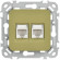 IEK FLITE Розетка 2-местная компьютерная RJ45 категория 5Е UTP РК5е-2-0-ФлО оливковый IEK, FI-K22-1-K26