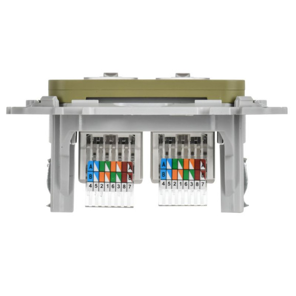 IEK FLITE Розетка 2-местная компьютерная RJ45 категория 5Е UTP РК5е-2-0-ФлО оливковый IEK, FI-K22-1-K26