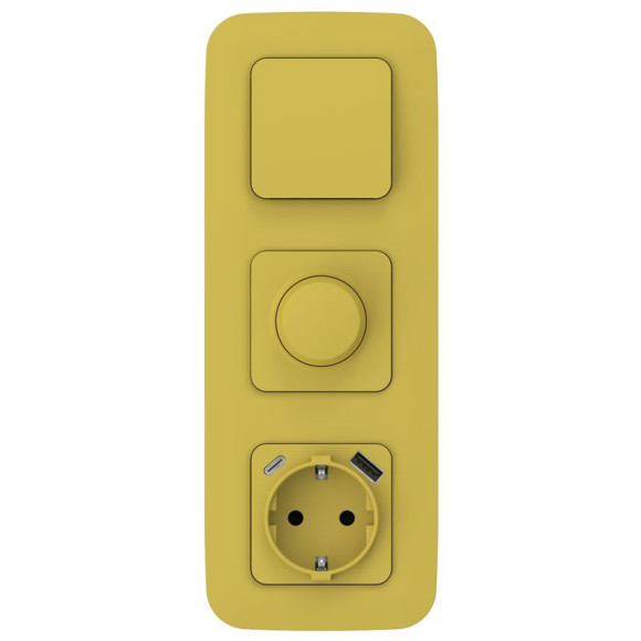 IEK FLITE Светорегулятор проходной LED 250Вт СС16-5-1-ФлЖК желтый карри IEK, FI-D22-0250-P-K44
