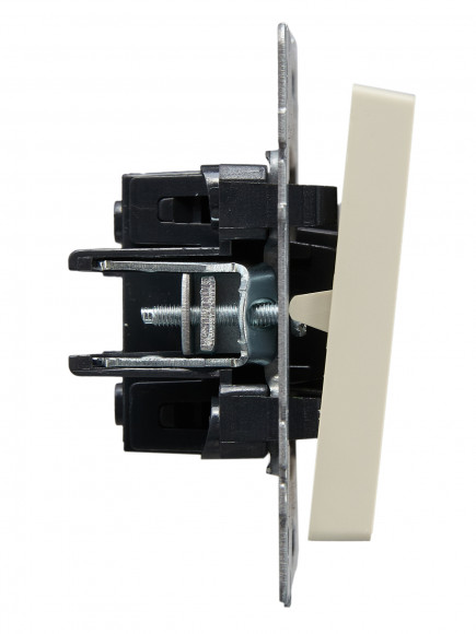 IEK BRITE Выключатель 1-клавишный проходной 10А ВС10-1-6-БрКр бежевый IEK, BR-V12-0-10-K10