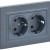 BRITE Розетка 2-местная с заземлением без защитных шторок 16А в сборе РС12-3-БрМ маренго IEK, BR-R21-16-K35-F