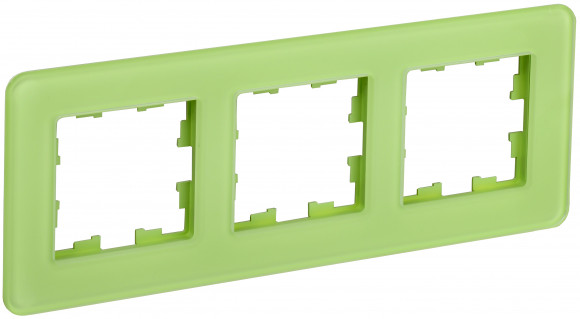 IEK BRITE Рамка 3-местная РУ-3-2-Бр стекло эко грин RE IEK, BR-M32-G-41-K06