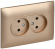 IEK SKANDY Розетка 2-местная без заземления без защитных шторок 10А в сборе SK-R10Sa песочный , SK-R20-10-K98-F