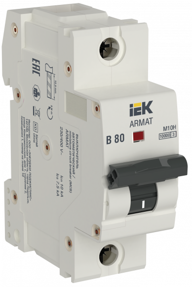IEK ARMAT Автоматический выключатель M10H 1P B 80A IEK, AR-M10H-1-B080