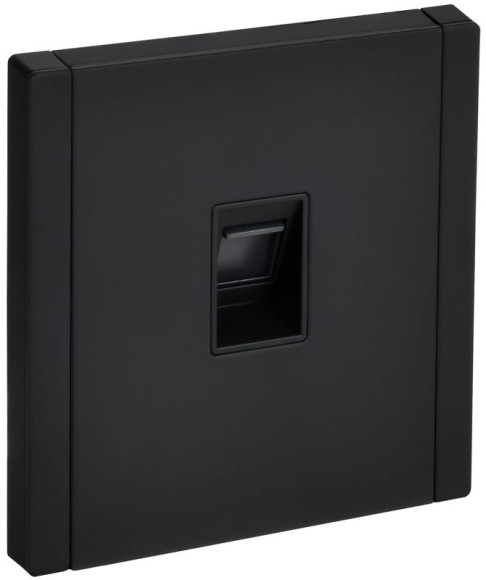 IEK FORTE&PIANO Розетка компьютерная RJ45 кат.5E FP132M металл черный IEK, FP-K10-1-M-K02