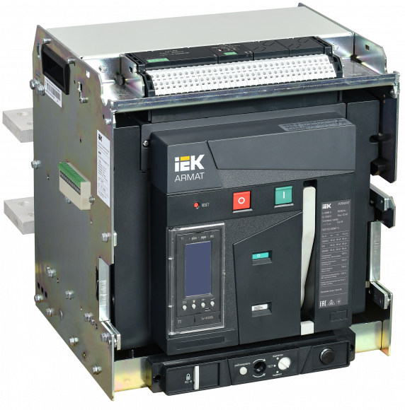 IEK ARMAT AR-A4S TY40 3P W HR Выключатель автоматический воздушный 85кА расцепитель TY 4000А 3P выдвижной с аксессуарами ~220-240В: реле отключения, реле включения, моторный привод IEK, AR-ACB-3VF-085-4000A-TYCF