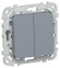 IEK FLITE Выключатель 2-клавишный кнопочный 10А ВС12-2-0-ФлМ маренго IEK, FI-V24-0-10-1-K35