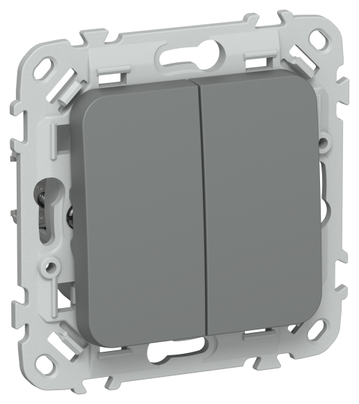 IEK FLITE Выключатель жалюзи 10А ВЖ52-2-0-ФлМА мокрый асфальт IEK, FI-V15-0-10-1-K80