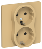 FLITE Розетка 2-местная с заземлением с защитными шторками безвинтовое крепление 16А РСш12-1-К-ФлШм шамуа IEK, FI-R24C-16-1-K89
