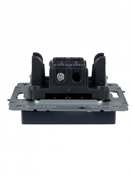 IEK BRITE Выключатель 1-клавишный проходной 10А ВС10-1-6-БрМ маренго , BR-V12-0-10-K35