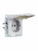 IEK BRITE Розетка 1-местная с заземлением с защитными шторками и крышкой 16А IP44 РСбш10-3-44-БрА алюминий IEK, BR-R16-16-44-K47