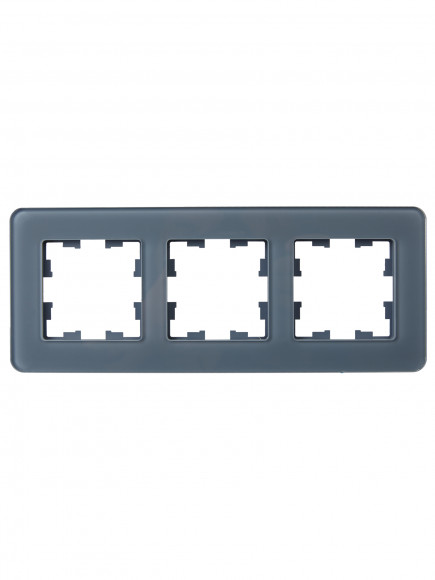 IEK BRITE Рамка 3-местная РУ-3-2-Бр стекло графит RE , BR-M32-G-41-K53