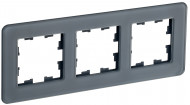 BRITE Рамка 3-местная РУ-3-2-Бр стекло графит RE , BR-M32-G-41-K53