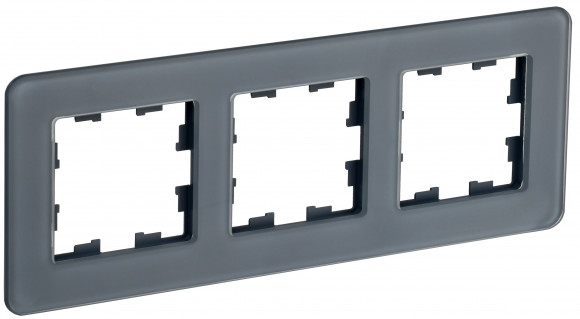 IEK BRITE Рамка 3-местная РУ-3-2-Бр стекло графит RE IEK, BR-M32-G-41-K53