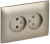 IEK SKANDY Розетка 2-местная без заземления без защитных шторок 10А в сборе SK-R10Sh шампань , SK-R20-10-K37-F