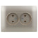 IEK SKANDY Розетка 2-местная без заземления без защитных шторок 10А в сборе SK-R10Sh шампань , SK-R20-10-K37-F
