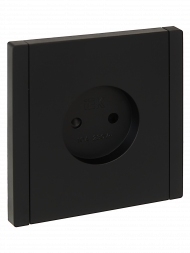 FORTE&PIANO Розетка 1-местная без заземления с защитными шторками винтовое крепление 10А FP117 черный , FP-R13-10-K02