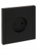 IEK FORTE&PIANO Розетка 1-местная без заземления с защитными шторками винтовое крепление 10А FP117 черный , FP-R13-10-K02