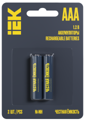 Аккумулятор GREEN Ni-MH AAA 1100мАч (2шт/блистер) IEK, AAK-NIMH-03-1100-L02
