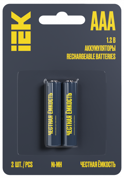 IEK Аккумулятор GREEN Ni-MH AAA 1100мАч (2шт/блистер) IEK, AAK-NIMH-03-1100-L02