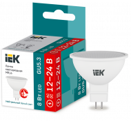 Лампа светодиодная MR16 софит 8Вт 12-24В 4000К GU5,3 IEK, LLE-MR16-08-12-24-40-GU5
