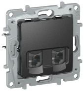 IEKETIKA Розетка компьютерная двойная RJ45 категория 5Е UTP 6726551 антрацит IEK