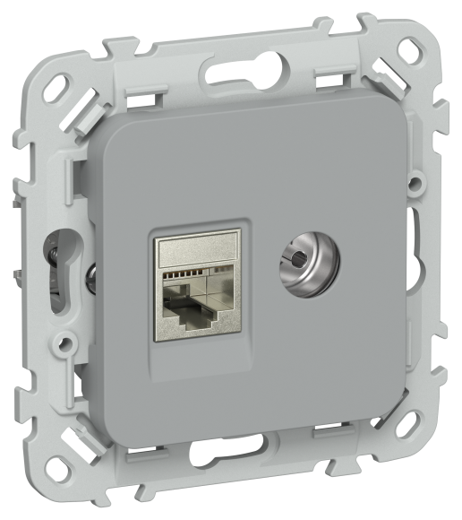 IEK FLITE Розетка 2-местная RJ45/TV категория 5Е STP РКТВ5е-2-1-ФлС серый IEK, FI-AK21-1-K03 IEK FLITE Розетка 2-местная RJ45/TV категория 5Е STP РКТВ5е-2-1-ФлС серый IEK, FI-AK21-1-K03