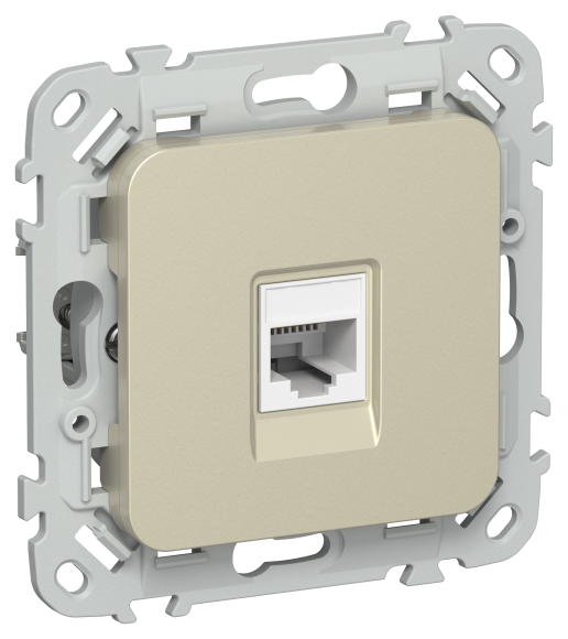 IEK FLITE Розетка компьютерная RJ45 категория 6 UTP РК6-1-0-ФлШ шампань IEK, FI-K12-2-K37