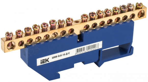 IEK Шина N "ноль" на DIN-изол ШНИ-6х9-16-Д-С IEK, YNN10-69-16D-K07