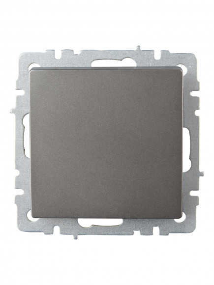 IEK BRITE Выключатель 1-клавишный проходной 10А ВС10-1-6-БрС сталь , BR-V12-0-10-K46