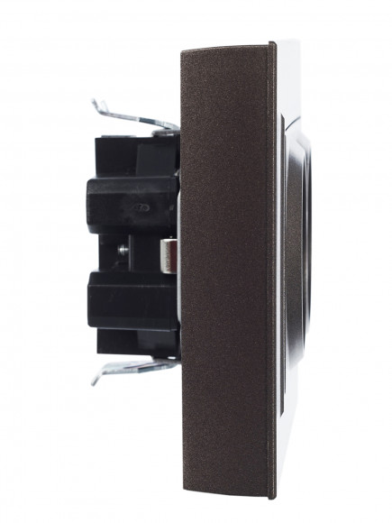 IEK BRITE Розетка 2-местная с заземлением без защитных шторок 16А в сборе РС12-3-БрТБ темная бронза , BR-R21-16-K45-F