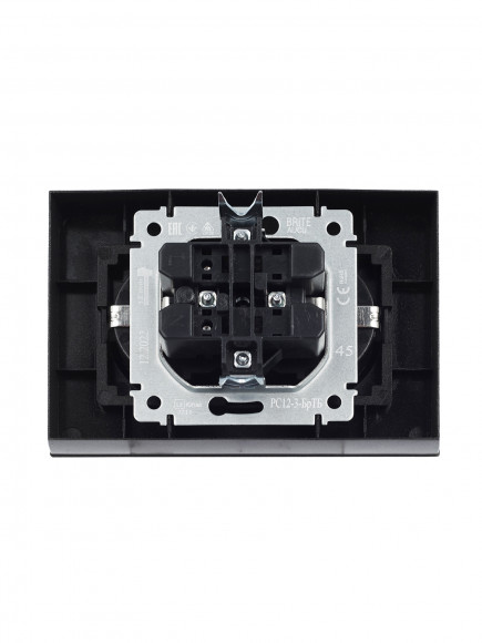 IEK BRITE Розетка 2-местная с заземлением без защитных шторок 16А в сборе РС12-3-БрТБ темная бронза , BR-R21-16-K45-F