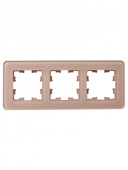 IEK BRITE Рамка 3-местная РУ-3-2-Бр стекло дымчатый RE , BR-M32-G-41-K97