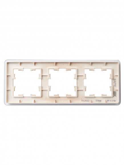 IEK BRITE Рамка 3-местная РУ-3-2-Бр стекло дымчатый RE , BR-M32-G-41-K97