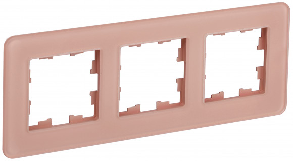 IEK BRITE Рамка 3-местная РУ-3-2-Бр стекло дымчатый RE IEK, BR-M32-G-41-K97