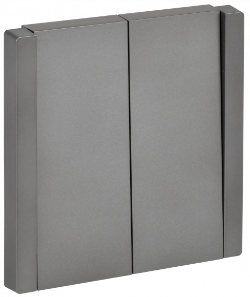 IEK FORTE&PIANO Выключатель 2-клавишный перекрестный 10А FP509 сталь , FP-V23-0-10-1-K46