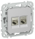 IEK FLITE Розетка 2-местная RJ45/RJ11 категория 5Е/3 STP РКТ5е/3-2-1-ФлА алюминий IEK, FI-KT21-1-K47