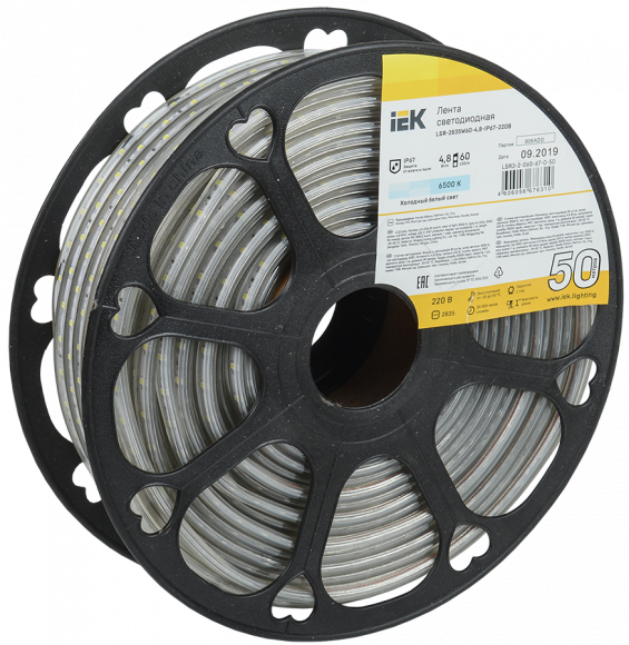 IEK Лента LED 50м LSR-2835W60-4,8-IP67-220В IEK, LSR3-2-060-67-0-50