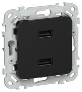 FLITE Розетка USB A+A 3,1А РЮ-2-ФлЧ черный IEK, FI-U21-D31-K02 FLITE Розетка USB A+A 3,1А РЮ-2-ФлЧ черный IEK, FI-U21-D31-K02