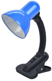 LIGHTING Светильник настольный 1001 на прищепке Е27 синий IEK, LNNL1-1001-2-VV-40-K07
